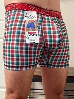 Jockey Men’s Red Green Plaid Boxer Briefs